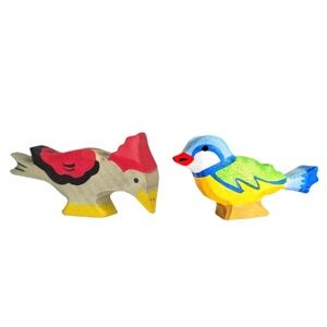 Holztiger Wood Pecker and Bluetit Wooden Toy